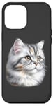 iPhone 12 Pro Max Silver Tabby Cat Portrait x Cute Cat Case