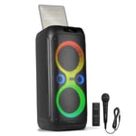 Bluetooth Karaoke Party Speaker System with Microphone, LED Lights 2x 8" Core160