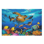 Adult Puzzles 500 or 1000 Piece Jigsaw Puzzle Ocean Animals Turtle Piece Puzzles Funny Family Games,Puzzle Game,Decompressing Puzzle for Mom,Teens,Family,Classmates,DIY Art white 1000pieces