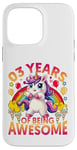 iPhone 14 Pro Max 3 years of being awesome unicorn It's my 3th birthday Case