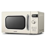 Retro Style 800w 20L Microwave Oven with 8 Auto Menus, 5 Cooking Power