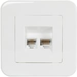 Efectoled - Prise RJ45 Internet+ RJ11 Téléphone Classic Blanc