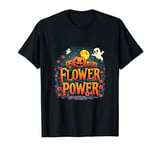 Flower Power Halloween Hippie Floral 1960's Pumpkin Ghost T-Shirt