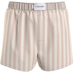 Calvin Klein Women Pyjama Bottoms Boxer Slim Short, Multicolor (Chambray Stripe_Stone Grey), M