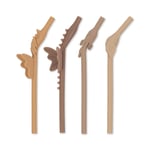 Konges Sløjd 4pk silicone mix shaped straw - hortensia mix