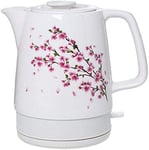 Fast Electric Ceramic Cordless White Kettle Teapot-Retro 1.7l Jug, 1850w Water Fast for Tea, Coffee, Soup, Oatmeal-Removable Base, Boil Dry Protection,E (Color : B)