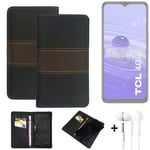 Phone Case + earphones for TCL 40 R 5G Wallet Cover Bookstyle protective