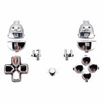 Accessoires pour manette PS4 - Lot de boutons - Chrome Silver