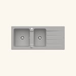 Evier céramique gris fossil Villeroy & Boch ARCHITECTURA 2 bacs 1 égouttoir