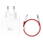 OnePlus SUPERVOOC Laddare 100W One Port USB-C snabbladdningsladdare med vit kabel