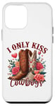 Coque pour iPhone 12 mini I Only Kiss Cowboys Tee Bottes de cowboy western Saint-Valentin