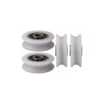 4pcs 4x20x65x74mm Blanc Intrieur Dia 4MM U-Groove Nylon Poulie Roue pour Porte Coulissante- VHV