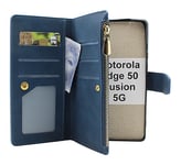 XL Standcase Lyxfodral Motorola Edge 50 Fusion 5G (Marinblå)