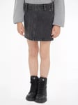 Calvin Klein Kids' Denim Mini Skirt, Optic Washed Black