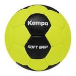 Kempa Soft Grip Ballon de Handball Enfants, Jaune Fluo/Noir, Taille Unique