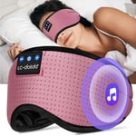 LC-dolida Bluetooth Masque de Sommeil Casque pour Femmes Hommes,Écouteurs Masque de NuitAides au Sommeil pour Sdultes,Couvre-yeux avec Sac de Voyage