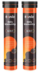 2 x Tonic Daily Immunity Tubes. 4-In-1. 20 Effervescent Vitamins/Minerals.