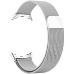 Google Pixel Watch Strap Mesh Stainless Steel Magnetic Silver