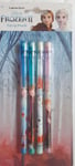 4 X Disney Frozen Pencils Pop Up Pencils Non Sharpen With Rubber End New Boxed