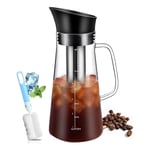 2X(Iced Coffee Maker Machine  Glass and Airtight Lid Coffee Pot 1.2L4587