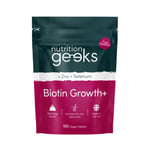 Nutrition Geeks Biotin Hair Growth Supplement - 180 Tablets Enhanced with Zinc & Selenium, Hair Vitamins Complex - Biotin 10000 mcg - Vegan, Hair Skin and Nails Vitamins for Women & Men UK