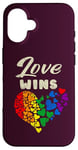 iPhone 16 Heart, Rainbow Colors, Love Wins, LGBT Pride Case