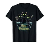 Halloween Magic: Spooky Black Cats and Cauldron Art T-Shirt