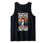 Grumpy Cats Drinking Coffee, Funny I Hate People Design Tank Top