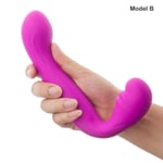 AUCUNE Sextoy,Gode vibrateur sans bretelles érotique, stimulateur Clitoris de point G, sangle lesbienne à Double extrémité - Type Model B