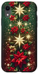 Coque pour iPhone XR Poinsettia Noël Fleur Plante Étoiles Design Festif