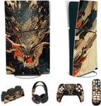 Autocollant Pour Ps5 Slim Console Digital Edition Sticker Skin Pour Ps5 Slim,Kit D'autocollants Accessoires Pour Ps5 Manette Pour Ps5 Télécommande&casque&station De Charge-Dragon F[Yin140557]