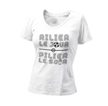 T-Shirt Femme Col V Ailier Le Jour Pilier Le Soir Sport Foot Football Apéro Bar