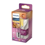 Philips ampoule LED Standard E27 100W Blanc Chaud Claire Compatible Variateur, verre