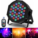 U`King RGB Lumiere de Scene avec Son Activé, 72W Par 36 LED Projecteur Jeux de Lumiere Eclairage Scene avec Télécommande, Lumière Disco pour Fête DJ Bars Groupe Concerts Halloween Noël