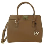 Michael Kors Brown Satchel Bag Tan Medium Top Handle  Handbag Astrid RRP £380