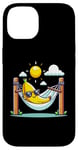 Coque pour iPhone 14 Balancelle hamac banane Kawaii sieste relaxante