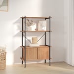 Maisonchic - Bibliothèque, Etagère à 4 niveaux Armoire, Etagère de rangement 80x40x130cm Acier bois d'ingénierie OZA90790