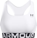 Under Armour Women's HeatGear® Armour Mid Branded Sports Bra White, S