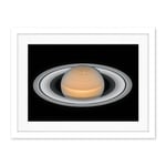 Artery8 Hubble Space Telescope Image Saturn Opposition 2018 Portrait Of Opulent Ring World Solar System Gas Giant Planet Artwork Framed Wall Art Print 18X24 Inch