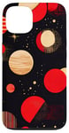 Coque pour iPhone 13 Rouge Minimaliste Ethnique Rétro Lucky Disco 8 Ball Design