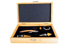 Pradel Excellence - RT802H - Coffret Sommelier en Bambou 5 Pièces, Argent