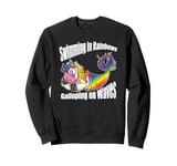 Swimming in Rainbows Galloping on Waves Mystic Hybrid Sweatshirt