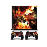 Soldier In The Flames Print PS4 PlayStation 4 Vinyl Wrap/Skin/Cover for Sony PlayStation 4 Console and PS4 Controllers