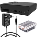 GeeekPi DeskPi Pro Set-Top Box pour Raspberry Pi 4 - Prise en Charge SSD, HDMI Pleine Taille, Alimentation/Réinitialisation Sécurisée, Ice Tower Cooler, Raspberry Pi Alimentation