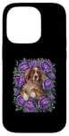 iPhone 14 Pro Cartoon Irish Setter dog with roses Case