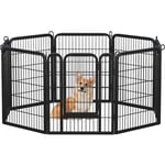 Yaheetech Parc pour Chiens Cage Chenils Chien 8 Panneaux Enclos en métal Clôture pour Chiot Rongeur Lapin Interieur Barriere Chien avec Porte 80 cm