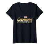 Marvel Avengers Infinity War Grungy Alternate Logo T-Shirt avec Col en V