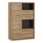 Furniture To Go | Shetland, Oak Effect, 1 Door 4 Drawer Display Cabinet