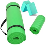 BalanceFrom GoYoga+ Tapis de yoga multi-usages extra épais haute densité anti-déchirure et genouillère avec sangle de transport, vert, 1,27 cm