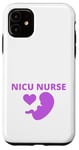 Coque pour iPhone 11 Purple Heart Baby NICU Nurse ICU Fœtus néonatal